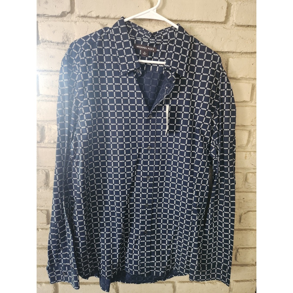 NWT Michael Kors Mens Long Sleeve Button Down Shirt